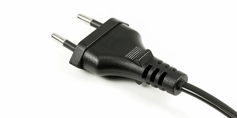 2-round-pin plug compatible with plugs in Singapore