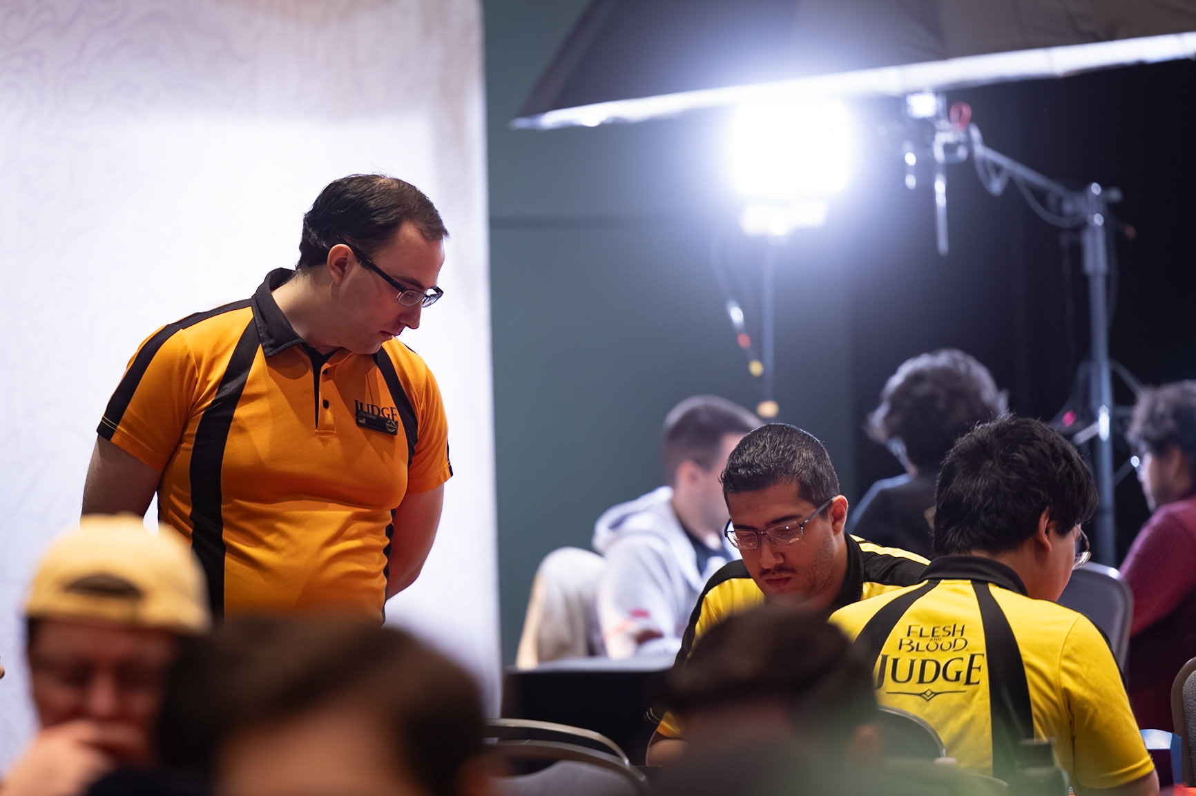 Head Judge Dan Collins observes the deck checks team at World Tour Philadelphia.