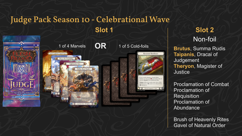 Judge Booster Season 10 Contents - Smash Palace Heroes, Reverent Rerebrace, and Adjudicator reprints!