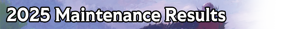 2025 Maintenance Results