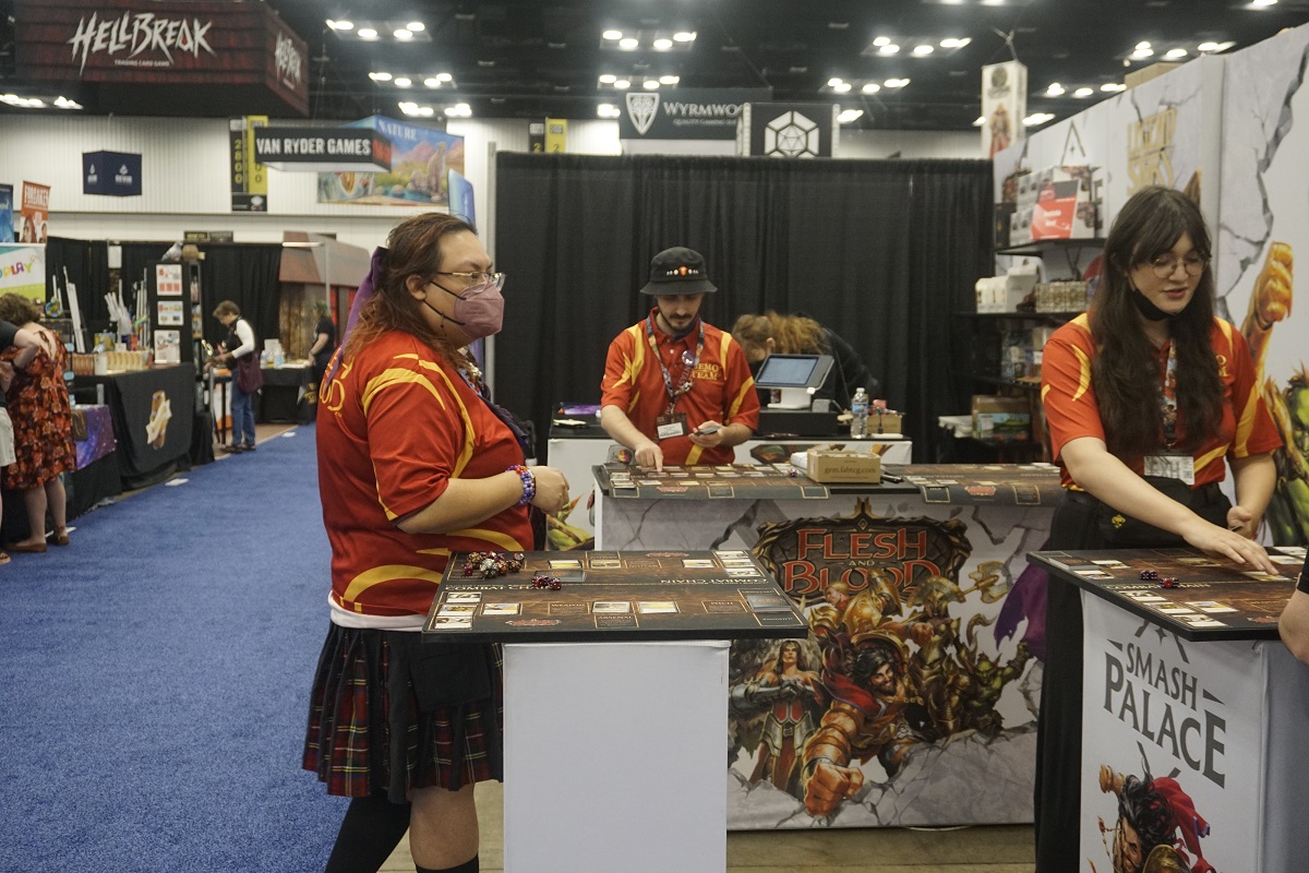 The Booth Demo team getting ready for the day.