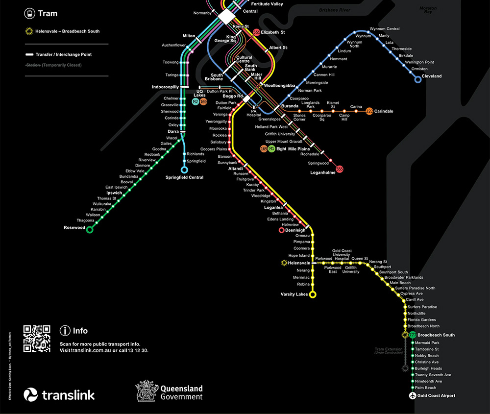 A Partial Map of the Gold Coast Transit System